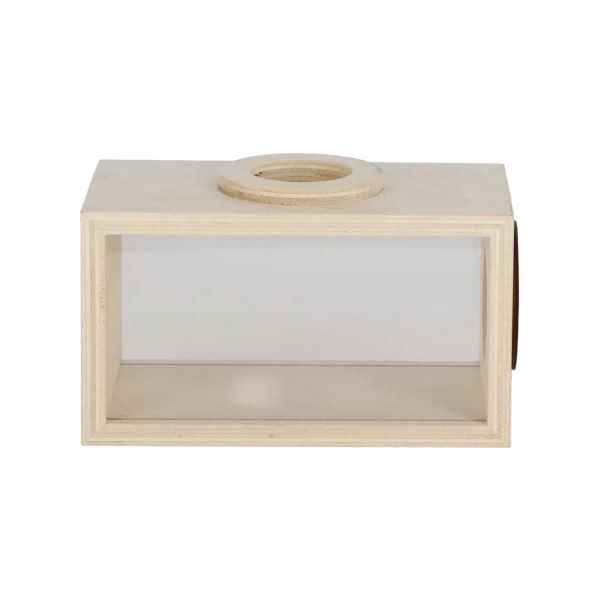 Dřevěný box na pozorování hmyzu pro děti s lupami 3× a 5× – 18 cm