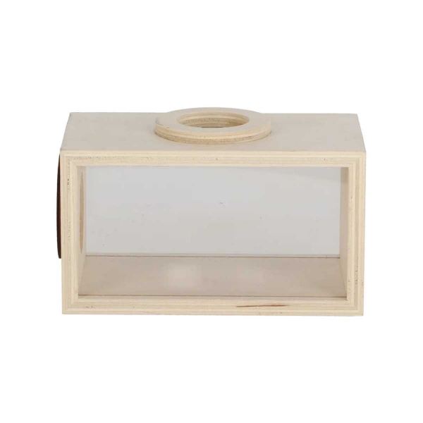 Dřevěný box na pozorování hmyzu pro děti s lupami 3× a 5× – 18 cm