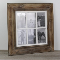 Dřevěný fotorámeček na 6 fotografií 47x47cm