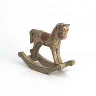 Dřevěný houpací kůň hnědý 13×11,5×4,5cm