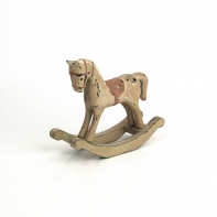 Dřevěný houpací kůň hnědý 13×11,5×4,5cm