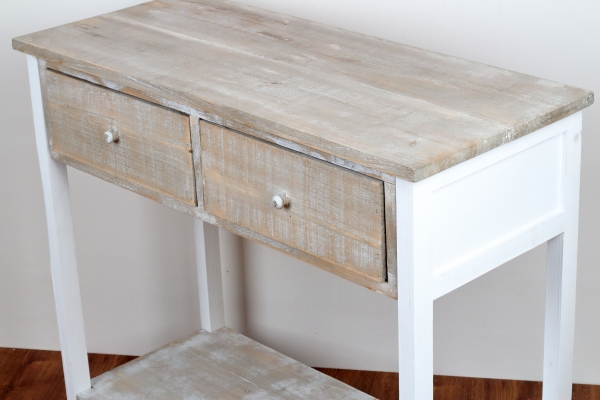 Dřevěný konzolový stolek se dvěma šuplíky 85x77x37cm