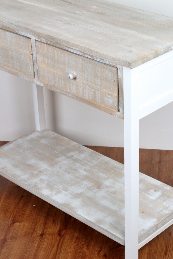 Dřevěný konzolový stolek se dvěma šuplíky 85x77x37cm