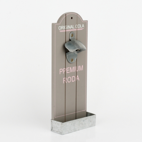 Dřevěný nástěnný otvírák na láhve 31x12cm