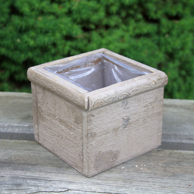 Dřevěný obal na květináč 13x13x10cm