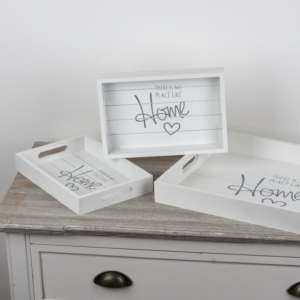 Dřevěný podnos Home sada 3ks 30x40/18x26cm