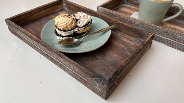 Dřevěný podnos sada 2 kusů 3,5 x 30 x 18 cm