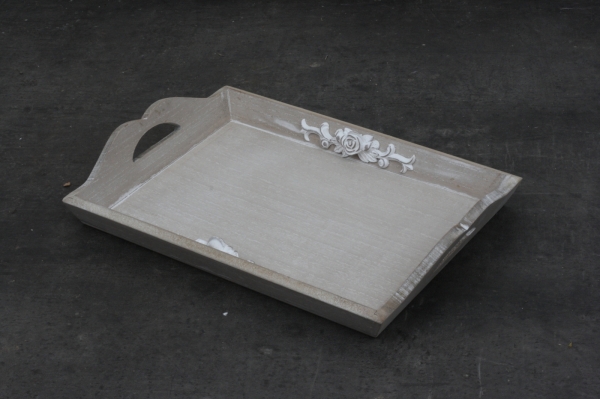 Dřevěný podnos zdobený 34x24x6cm