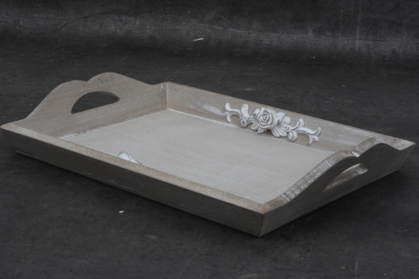 Dřevěný podnos zdobený 34x24x6cm