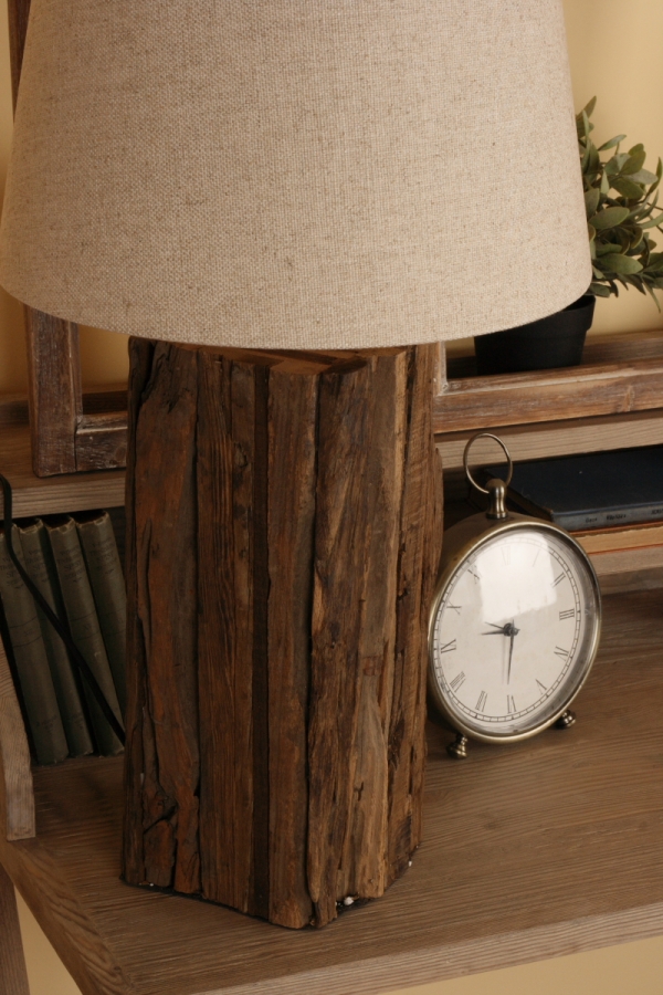 Dřevěný podstavec lampy špalek 15x15x42cm