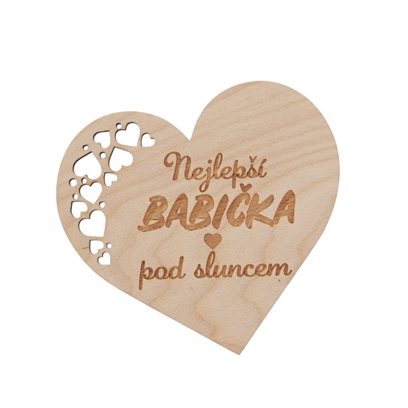 Dřevěný podtácek srdíčko pro babičku