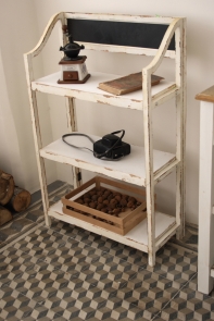 Dřevěný regál s tabulí bílý 98cm