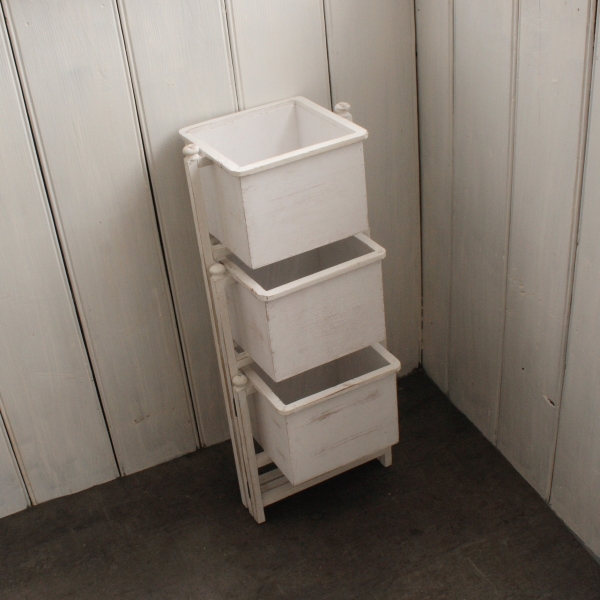 Dřevěný stojan na květiny bílý 67cm