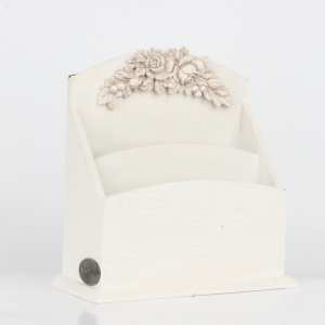 Dřevěný stojan na příbory květiny 20x18x8cm