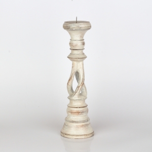 Dřevěný svícen s patinou 31cm