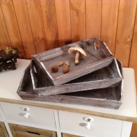 Dřevěný tác - sada 3ks 52/42/35cm