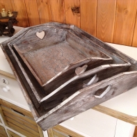 Dřevěný tác - sada 3ks 52/42/35cm