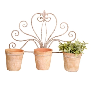 Držák na 3 květináče na zeď Esschert Design 67,7x18,9x39,2cm