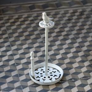 Držák na kuchyněské utěrky bílý 18 × 37,5 × 18 cm