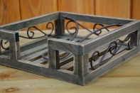 Držák na ubrousky dřevěný 19x19cm