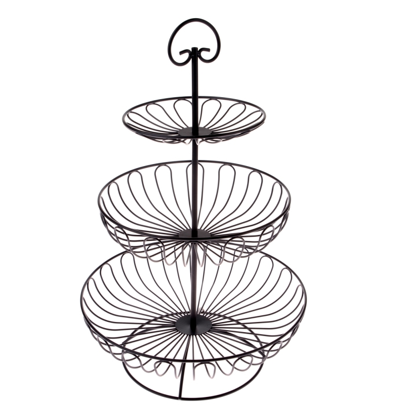 Etažér černý 3 patra