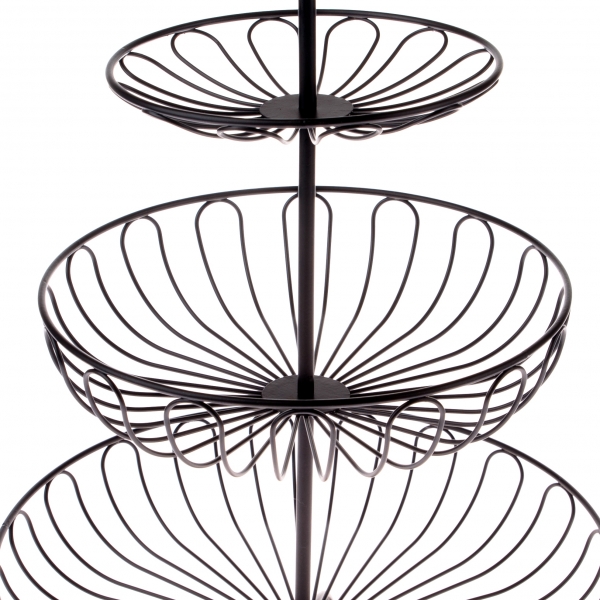 Etažér černý 3 patra