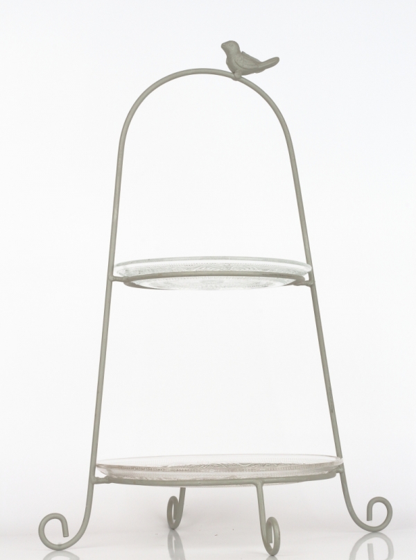 Etažér na cukroví 2 patra (včetně talířů) 46cm