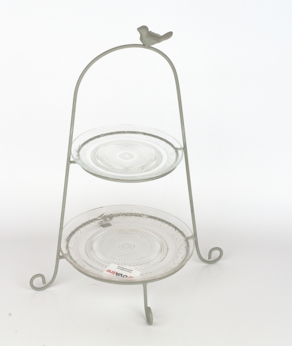 Etažér na cukroví 2 patra (včetně talířů) 46cm