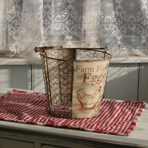 Farmářský košík s kohoutem 21,5cm