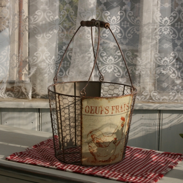 Farmářský košík s kohoutem 27,5cm