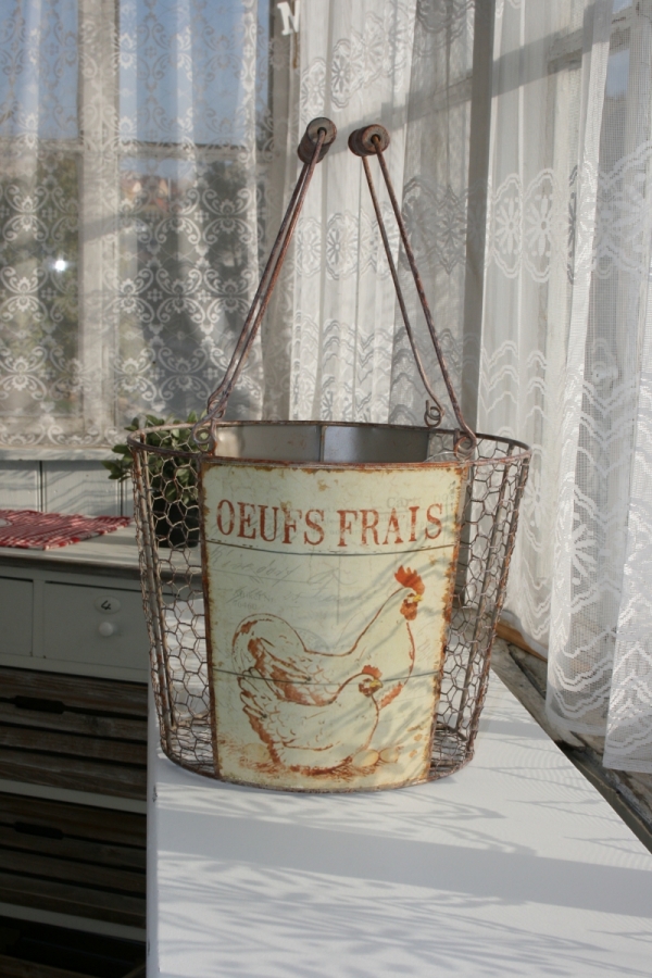 Farmářský košík s kohoutem 27,5cm