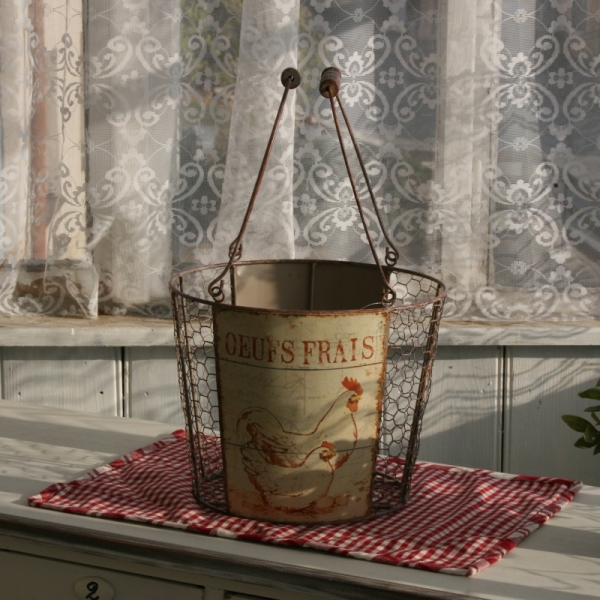 Farmářský košík s kohoutem 27,5cm