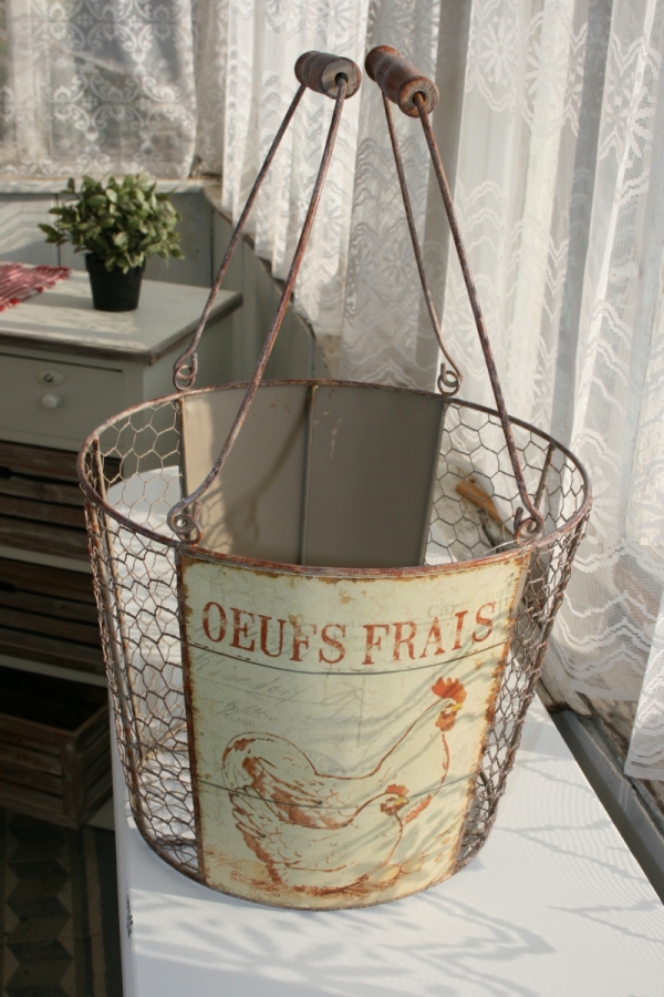 Farmářský košík s kohoutem 27,5cm