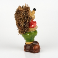 Figurka ježek stojící s mochomůrkou 17cm