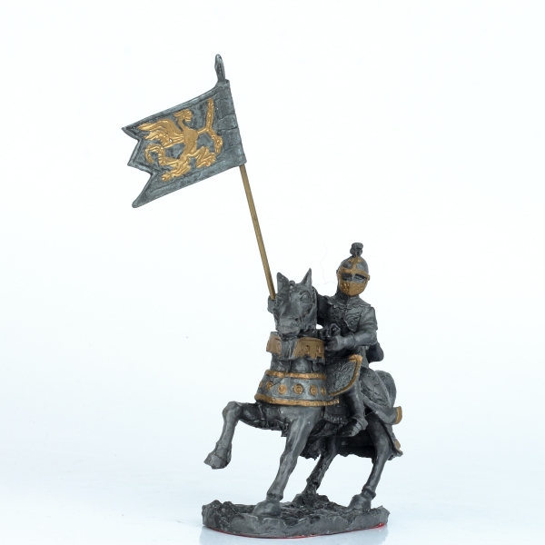 Figurka rytíře na koni 10 cm kov