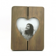 Fotorámeček dřevo srdce 19,8x14,8cm