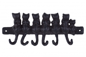 Háček kočičky 6 háčků 24 x 10 cm