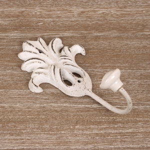 Háček kovový bílý 16x8x6,5 cm