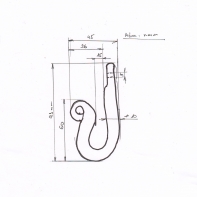 Háček malý - ručně kovaný 9cm
