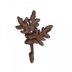 Háček na kabáty litinový lístek 14,6x6,2x19,3cm