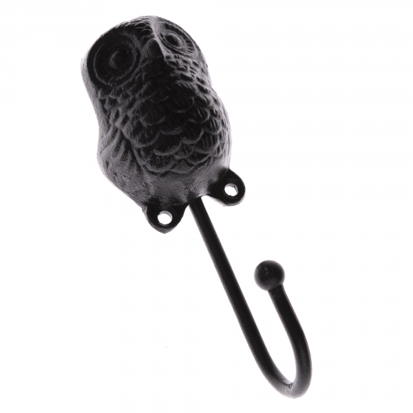 Háček na klíče se sovou černý