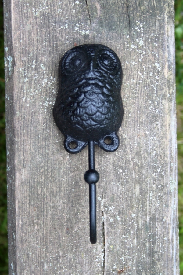 Háček na klíče se sovou černý