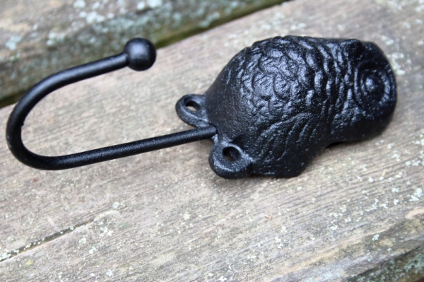 Háček na klíče se sovou černý