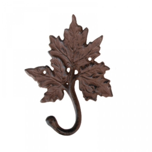 Háček na zeď litinový lístek 14,6x6,2x19,3cm