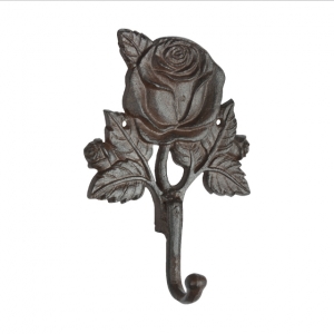 Háček růže litina 13,4x5,0x18,5 cm
