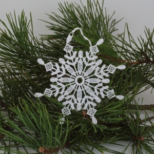 Háčkované ozdoby vločka 6ks 10cm