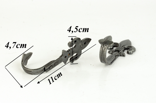 Háčky na pistole 10,5 cm sada 2 kusů stříbrné