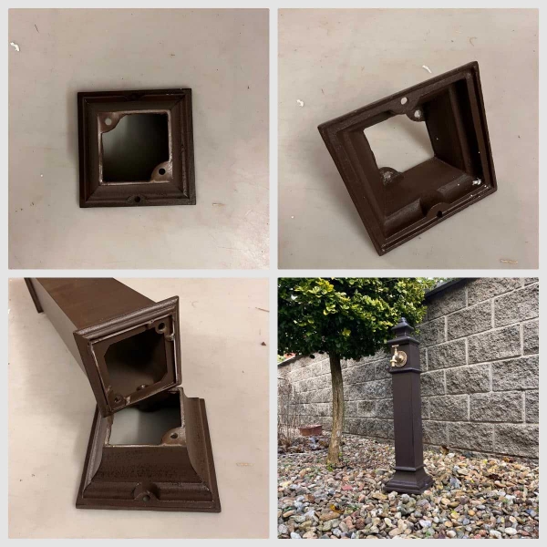 Hnědý zahradní sloupek na vodu – Rustique Flow 80cm