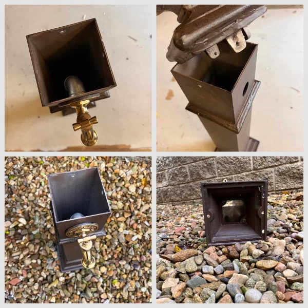 Hnědý zahradní sloupek na vodu – Rustique Flow 80cm