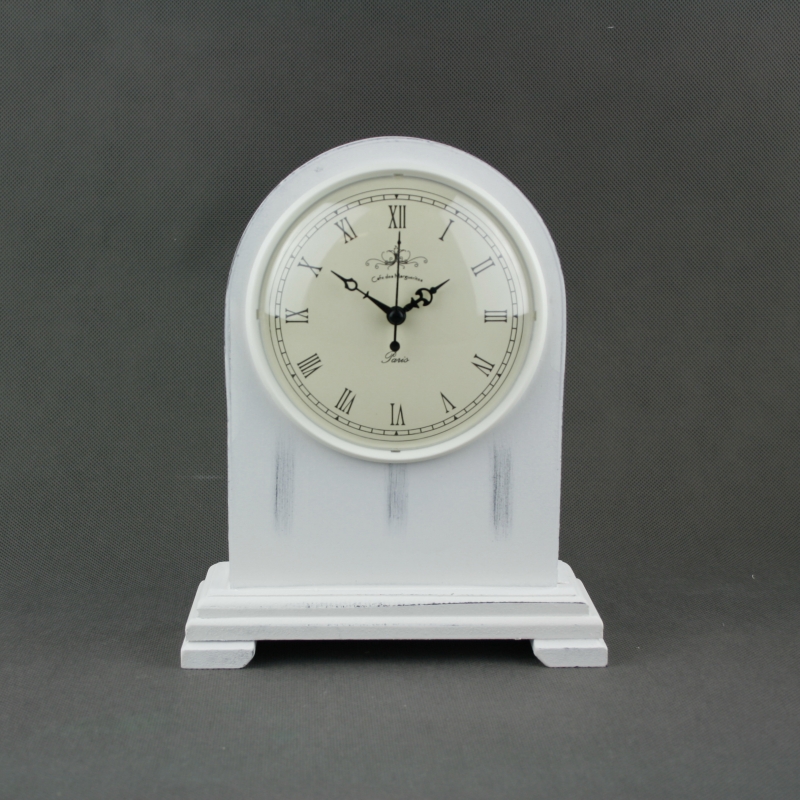 Hodiny bílé dřevo 24x19x17cm